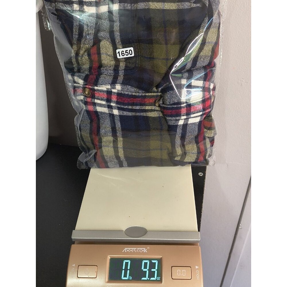 American Eagle Shirt Womens Large Green Plaid Button Up Long Sleeve Flannel SOFT - Picture 13 of 13